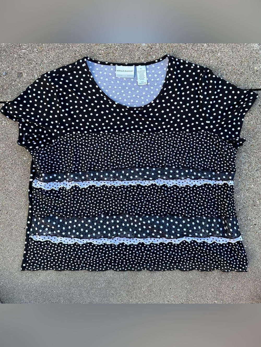 Polka dot ruffled top